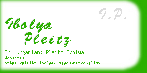 ibolya pleitz business card